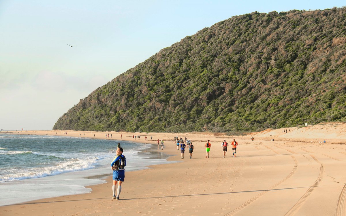 One of #iSimangaliso's ten jewels, #Maphelane dune, with over 100 trail runners heading south during the weekend's #iSimangalisoTRAIL