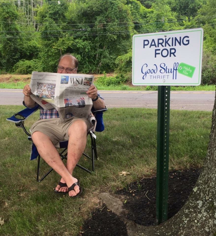 GSThrift's tweet image. Good husbands wait patiently while their wives shop at Good Stuff. 😉😂