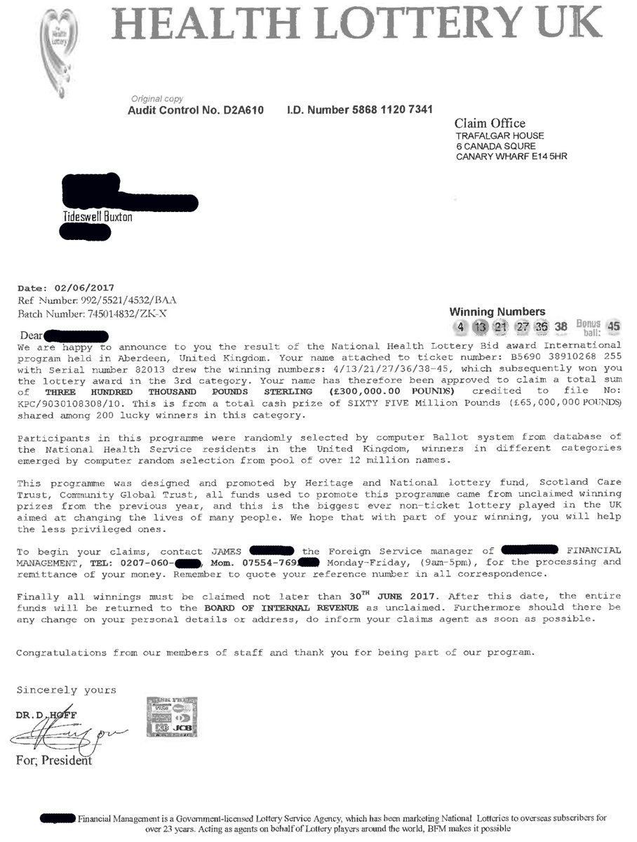 DerbysPolice's tweet photo. Reminder to #HighPeak and #DerbyshireDales residents after several people receive #scam lottery winner letters https://t.co/DZr4lPCPu9 https://t.co/8qYglO3dlt