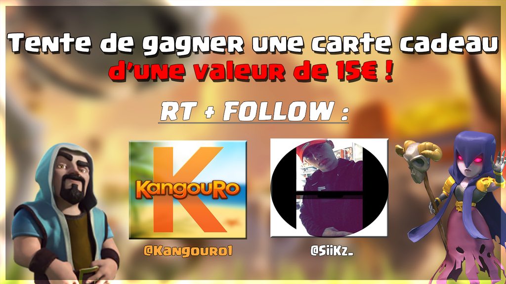 KangouRo1's tweet photo. 🎁New #CONCOURS 🎁

1 carte kdo de 15euros à gagner

RT + follow @SiiKz_ et @KangouRo1 

🍀Tirage le 24 juillet 2017 à 21h🍀 https://t.co/fTIZVKbYjs