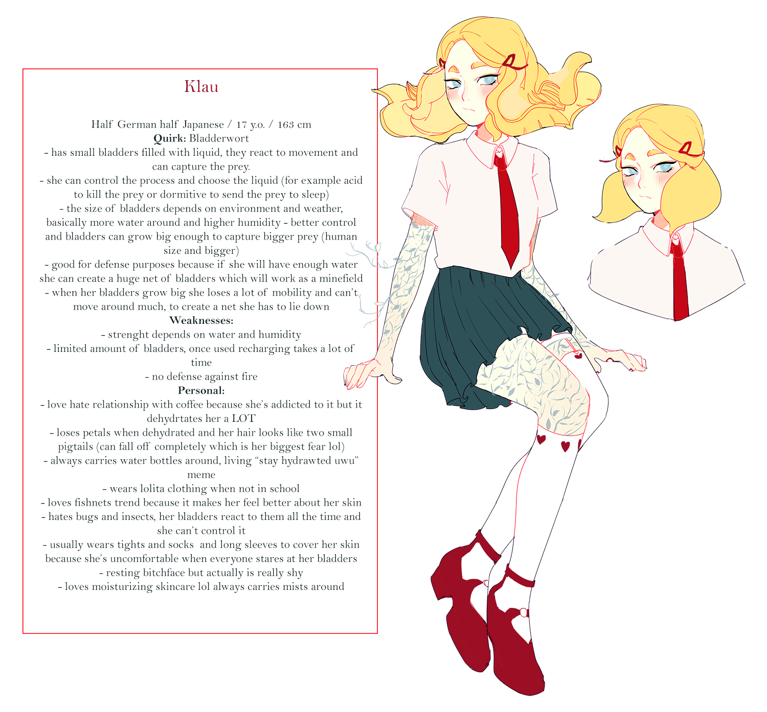 vacuum on Twitter: "my bnha oc Klau 🌿 (quirk based on Utricularia