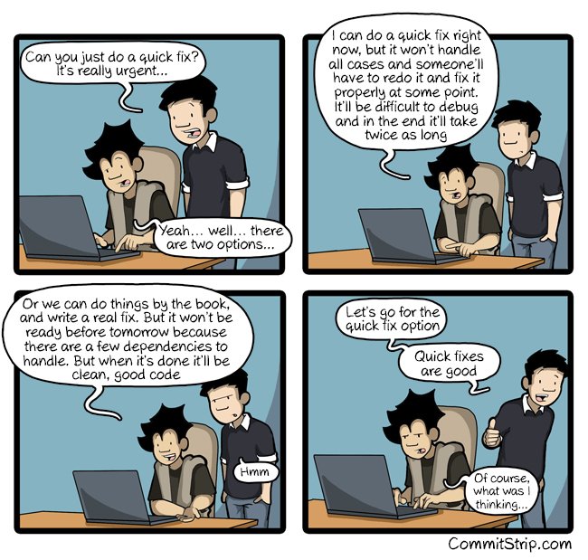 CommitStrip's tweet image. Best of - Summer 2017 - Quick fix