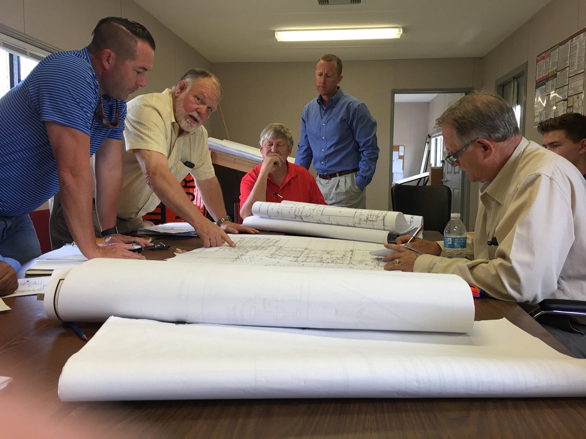 The teams are hard at work on the new building!