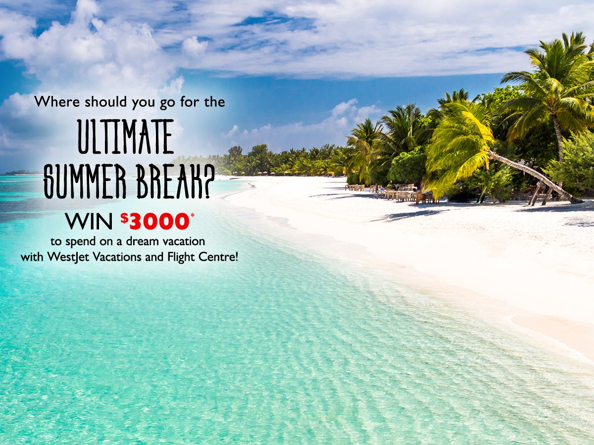 Flight Centre Canada (@flightcentreca) on Twitter photo Enter our travel contest & WIN $3,000 for an ultimate summer getaway from <a href="/westjetvacation/">WestJet Vacations</a> travl.to/5hfd30dk79y Enter our travel contest & WIN $3,000 for an ultimate summer getaway from <a href="/westjetvacation/">WestJet Vacations</a> travl.to/5hfd30dk79y