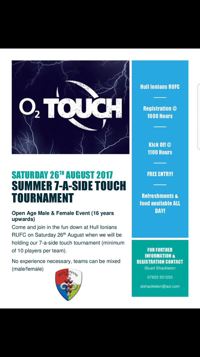 HullIoniangirls's tweet image. Summer touch tournament at ionians open to women and men get your entries  in