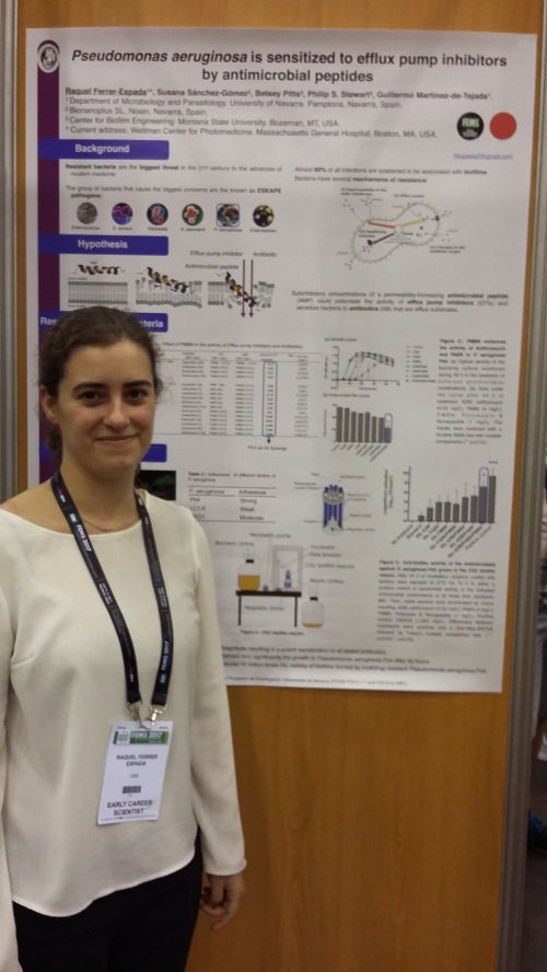 FEMSmicro's tweet photo. From USA, #FEMS2017 congress grantee Raquel Ferrer-Espada: "I came to catch up with old colleagues in Spain" https://t.co/AlFvSYFyss