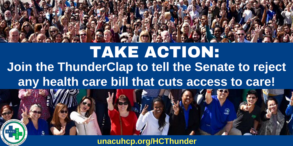 unacuhcp's tweet photo. Join ThunderClap telling senators to #ProtectOurCare &amp; reject health care bill cutting insurance for 22 million ppl: https://t.co/UjgtzGJcBW https://t.co/r6wX6m4bZm
