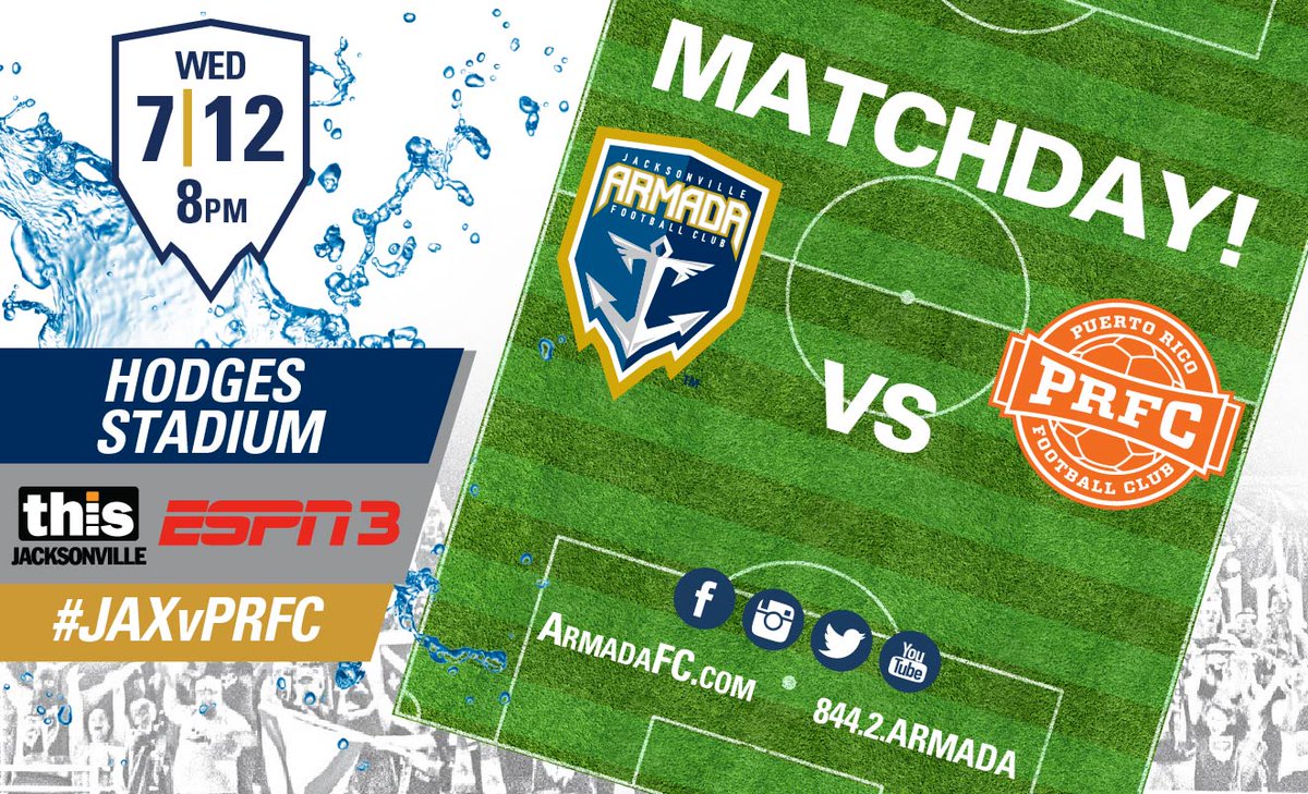 JaxArmadaFC's tweet image. It&apos;s MATCHDAY and Puerto Rican Heritage Night!

📍 Hodges Stadium
⏰ 8:00 p.m.
🎟️ goo.gl/VU2rXs

#JAXvPRFC #MyArmada