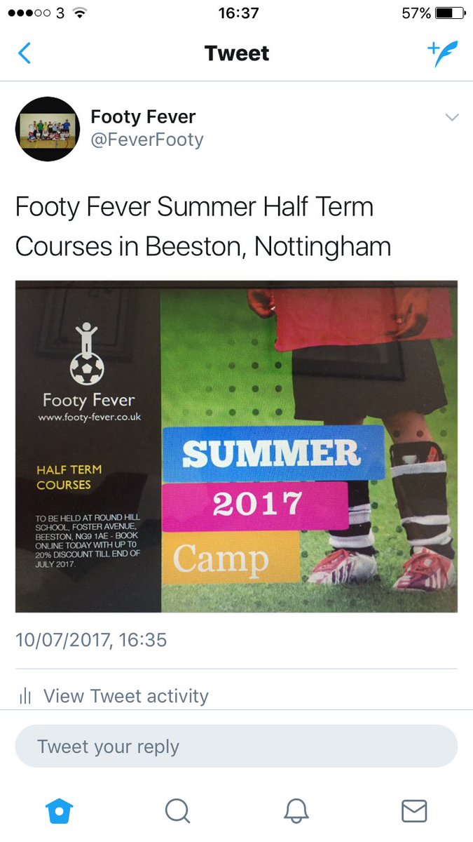 FeverFooty's tweet photo. @BeestonNg9 Please share. Footy Fever Summer Courses In Beeston 2017 https://t.co/B96n66uMHV
