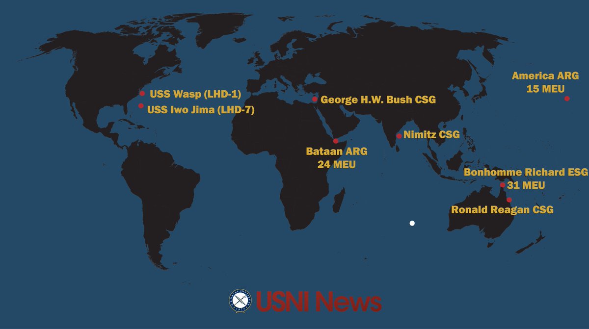 NavalInstitute's tweet photo. .@USNINews U.S. Fleet and Marine Tracker: July 10, 2017 
https://t.co/aD3exKdA5F https://t.co/PXOCq0a57j