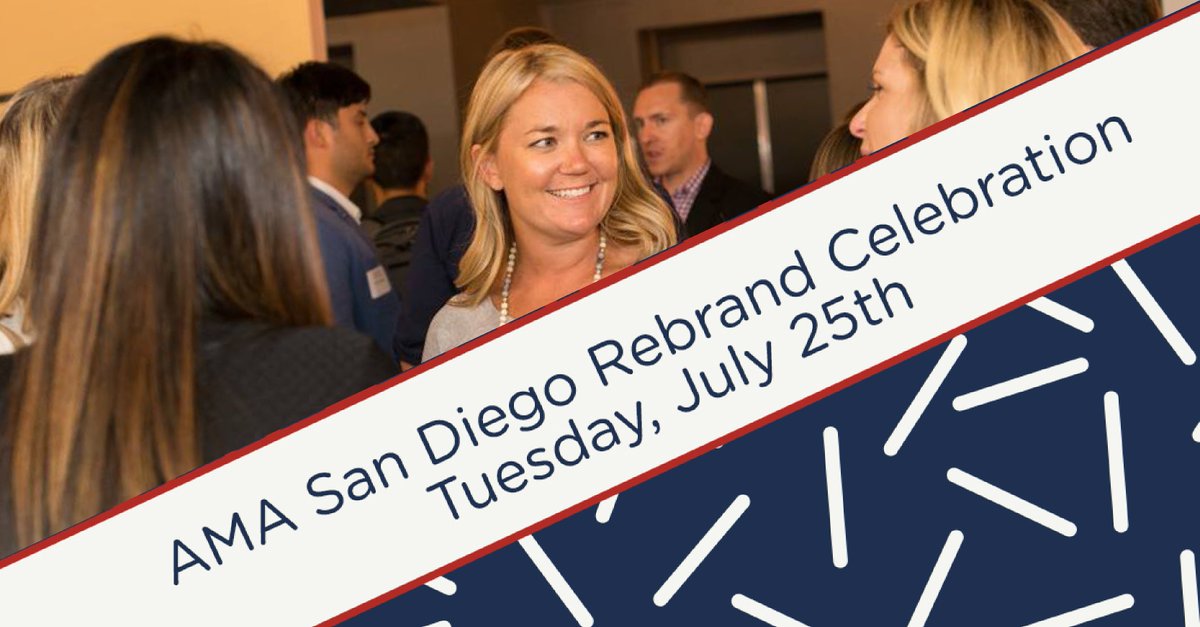 AMASanDiego's tweet photo. Come Celebrate with us! Early Bird: https://t.co/ytI68JRpgy #oneAMA #Marketing #Rebrand #SDAMA #sanDiego https://t.co/3OdBp0Eno5