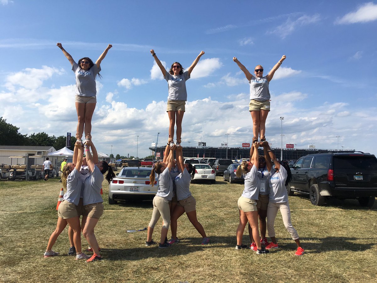 LewisUCheer's tweet photo. We had a great time this weekend supporting Route 66 NHRA! Of course we had to end the weekend with stunting! #WeLoveOurFundraisers 💪🏾❤️ https://t.co/znmSKiFIHb