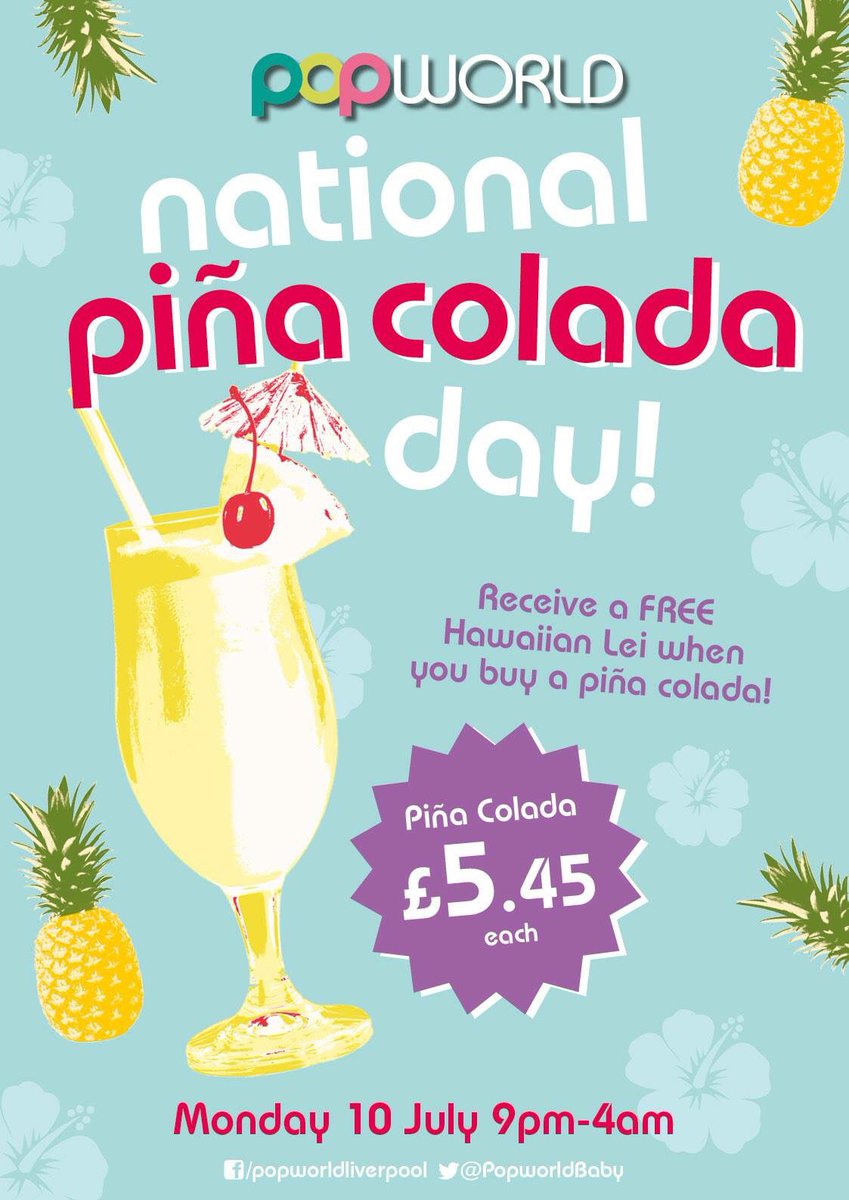 We're celebrating #InternationalPinaColadaDay tonight! 

Come for some Tiki games and Pina Coladas

Free entry and open 9pm-4am!