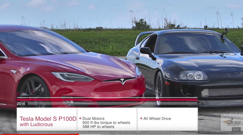 Teslarati On Twitter Tesla Model S P100d Vs 1000hp Toyota