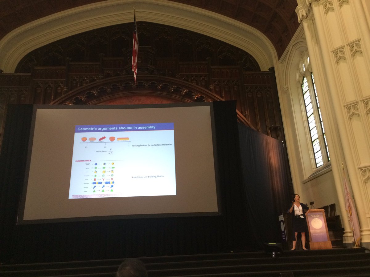 MicahJGreen's tweet image. Kate Stebe of @PennEngineers presenting a fascinating overview of particles moving on interfaces this morning #ACSColloids