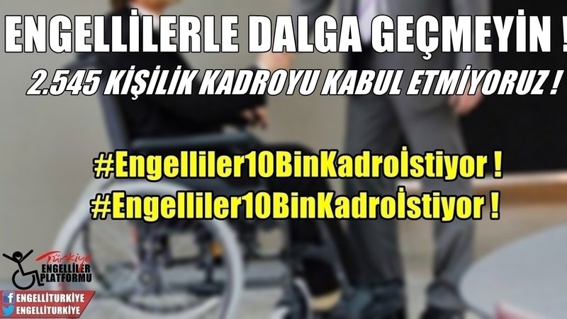 hakkikayya's tweet photo. #Engelliler10BinKadroİstiyor @RT_Erdogan @MuezzinogluDR @BasbakanlikDPB @haozdemir @TC_Basbakan Engellilerin Kadro Sayısı artırılsın lütfen https://t.co/QLGhiy6lDN