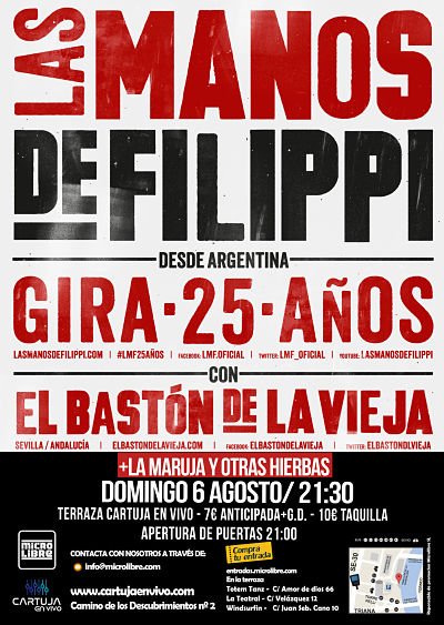 🌳Las Manos de Filippi, la Maruja y el Baston llegan a <a href="/CartujaenVivo/">CartujaenVivo</a>

▶️ entradas.microlibre.com/index.php?even…