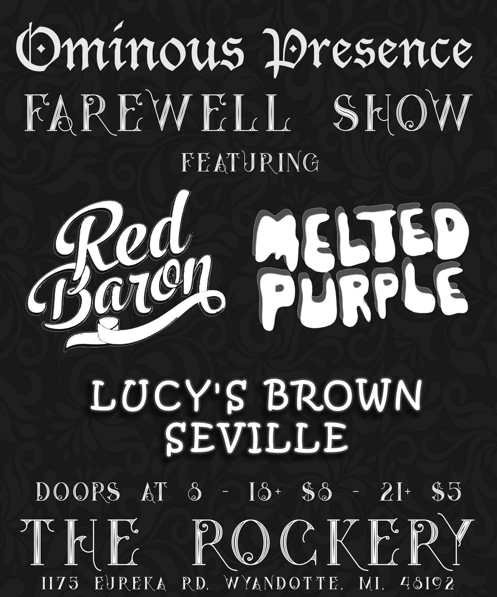 Ominous_Music's tweet photo. July 29th at The Rockery in Wyandotte is our farewell show. We'd love to see you all one last time! https://t.co/bH4VGQlH4p