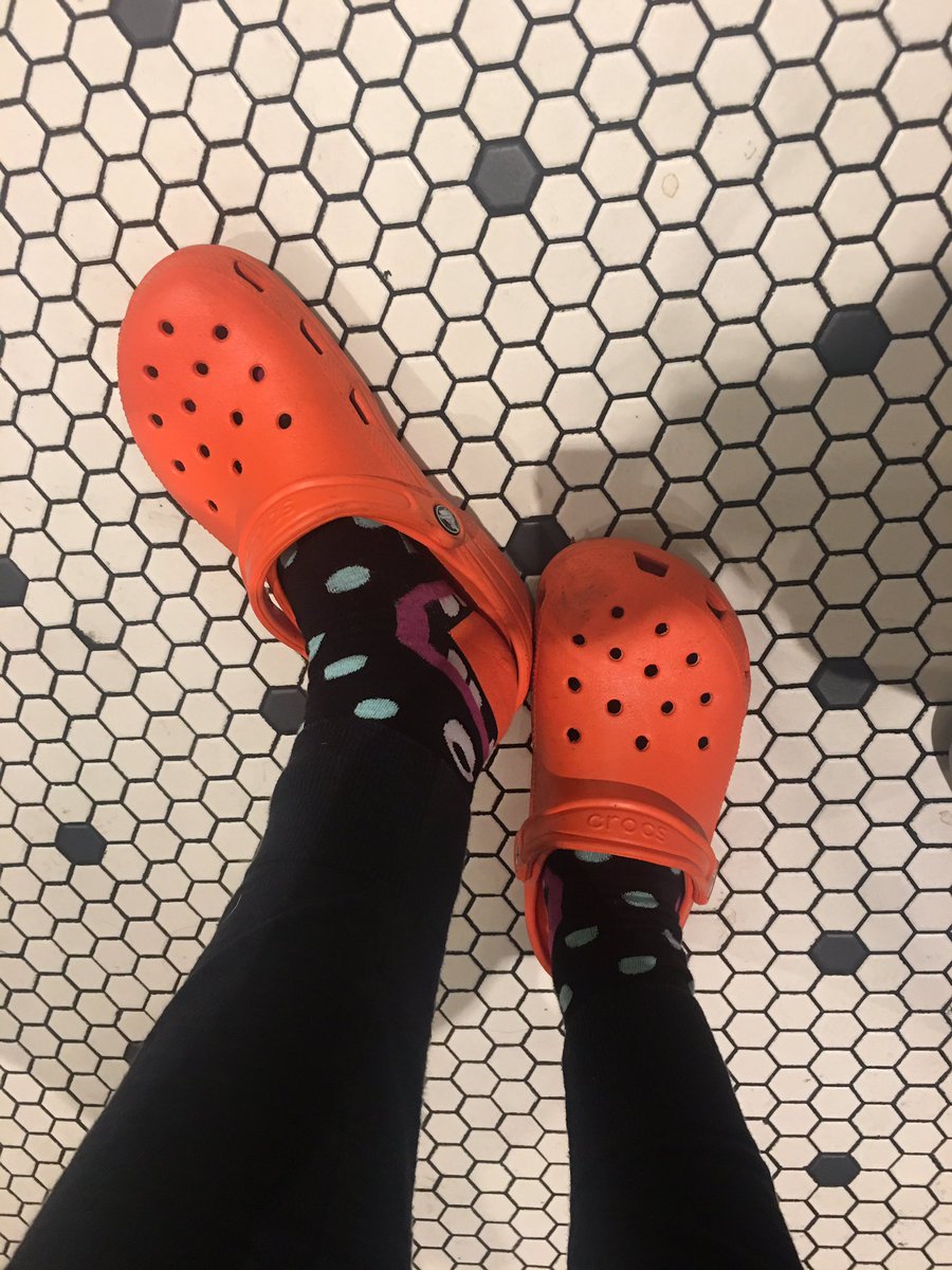 neon orange crocs