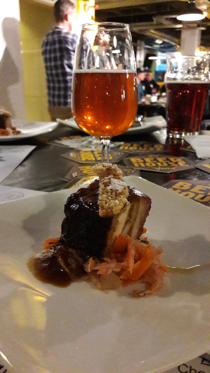 4th is a Bacon Beer from <a href="/FriarsHabit/">Friar'sHabit Brewery</a> paired with BBQ pork belly, curtido &amp; passion fruit! Awesome beer &amp; amazing food! #MeetTheBrewers