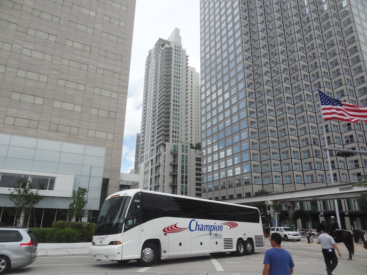 ChampionCo's tweet photo. Doing what we do best! βΎοΈππ΄ #ASG #Miami #MLB #MotorcoachExcellence https://t.co/hmOPfUeUng