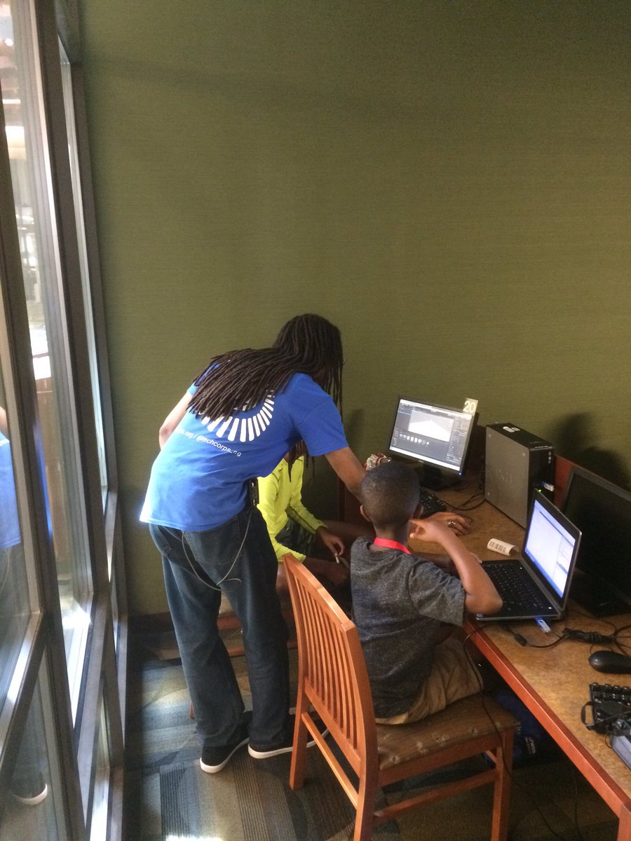 techcorpsus's tweet image. It&apos;s a jam-packed 1st day of Techie Camp at @dekalblibrary in Georgia! Our @Nordson_Corp Techies are getting deep into Unity! #CodeWithTC