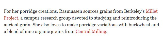 slicesofbluesky's tweet image. UC Berkeley's @MilletProject providing millet to pop-up porridge purveyor @rootedfood 
sfchronicle.com/food/article/K…