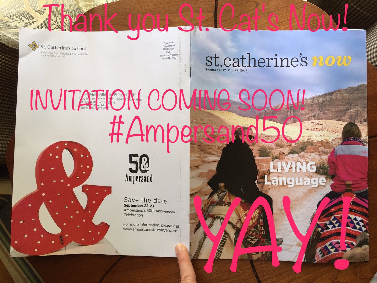 AmpersandEncore's tweet photo. See our #SaveTheDate back page of #StCatherinesNow! Thanks @StCatherinesRVA! #Ampersand50 invitations coming soon. @STCVA @AmpersandSTC https://t.co/gv0ziWfvmy