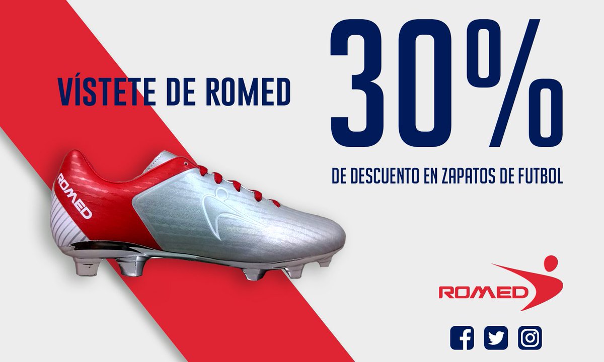 #DateLaOportunidad y Adquiere los zapatos Romed para futbol soccer con un 30% de descuento sólo en tiendas Romed. #VísteteDeRomed