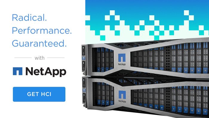 NetApp's tweet photo. Learn how we're taking the pain out of deploying infrastructure w/ #NetAppHCI. https://t.co/RuCMerTi5Z https://t.co/LfSH6mC678