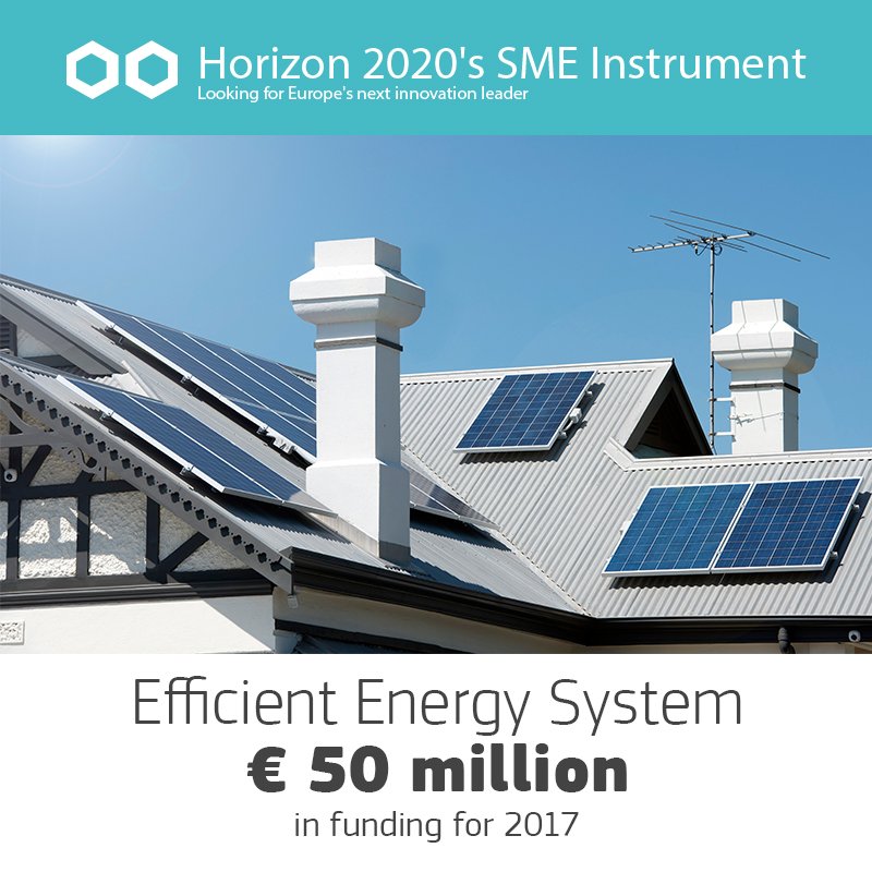 EUeic's tweet image. #H2020 #SMEInstrument has a whopping € 50 million to share among #SMEs developing #efficientenergy systems in 2017! europa.eu/!wH68DF