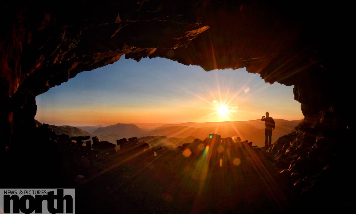 It doesnt get much better than this, sunlight spilling into Priests Hole cave in the #LakeDistrict at dawn earlier #WeAreTheLakes #Stormhour