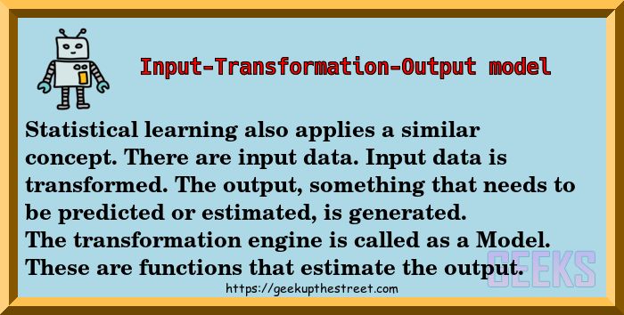 The #transformation is #mathematical. Mathematical ingredients are added to the input data to estimate the output.