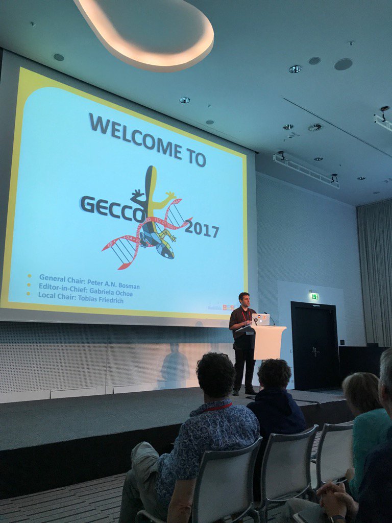 Thomas Bartz-Beielstein (@bartzbeielstein) on Twitter photo <a href="/GECCO2017/">GECCO 2017</a> Peter Bosman announces the keynote talk <a href="/GECCO2017/">GECCO 2017</a> Peter Bosman announces the keynote talk