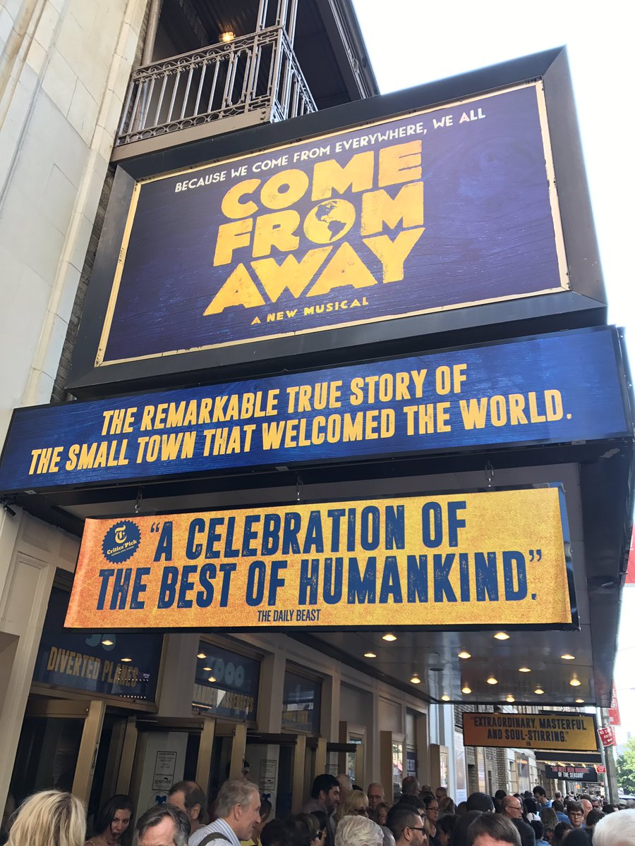 LyssieJones's tweet photo. You guys have to go see @wecomefromaway - it's probably the most amazing new musical you can see!! -LJ #WeComeFromAway #Broadway https://t.co/mukpKq77WI