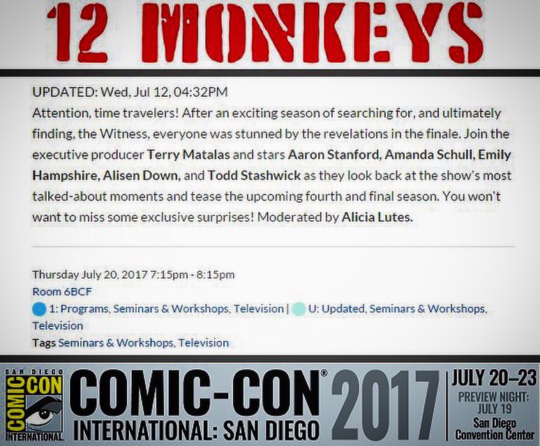 #12Monkeys #SDCC