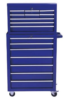 Blue roller tool cabinet combo