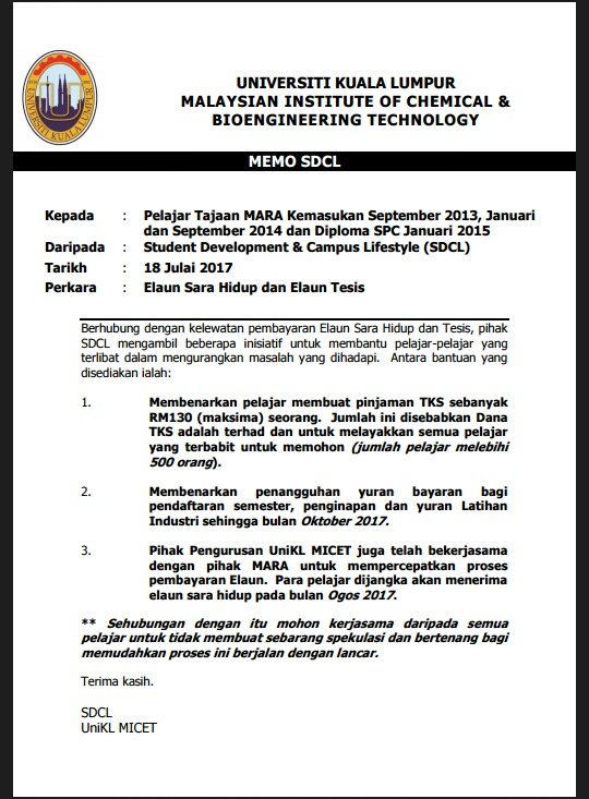 Src Unikl Micet On Twitter Perhatian Kepada Para Pelajar Tajaan Mara Intake Sep 2013 Jan Amp Sep 2014 Serta Diploma Spc Jan 2015 Https T Co F2nm5njazz Twitter