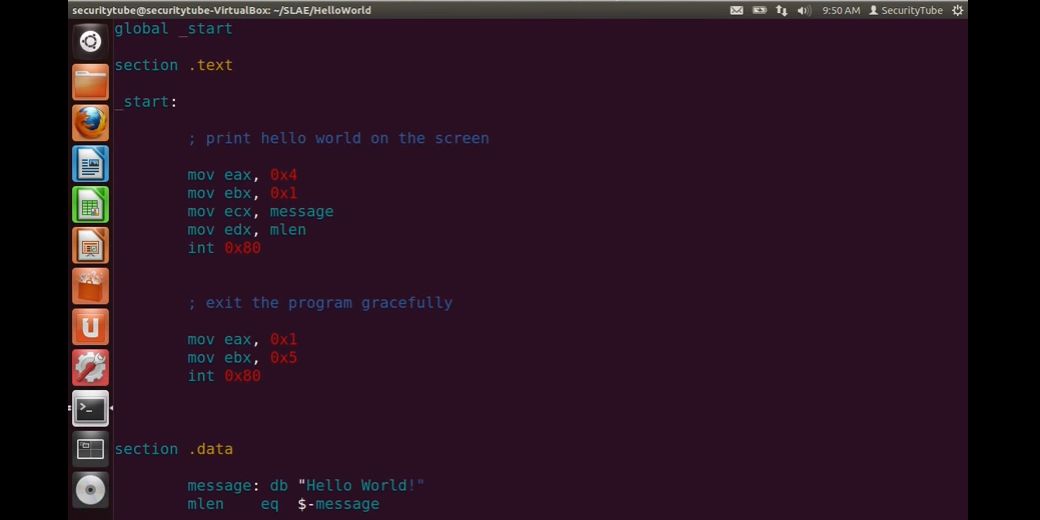 SecurityTube's tweet image. Hello World in Assembly bit.ly/1eGIifn