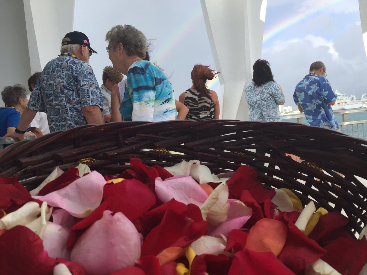 edistoafjrotc's tweet photo. Double #rainbow at @USSArizona floral tribute and memorial service 2day #teachwwii #pacificspecific @NationalHistory @PearlHarborOahu https://t.co/rB0FWOzDF6