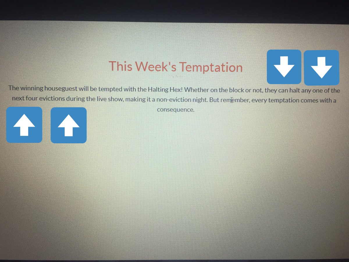 CBSCBB's tweet photo. THE TEMPTATION WILL BE GIVEN OUT ON WEDNESDAY (will be on Thursday’s episode)&amp; IT WILL BE ABLE TO BE USED ON THIS EVICTION! VOTE DOM #BB19 https://t.co/ZwqjksWkFM