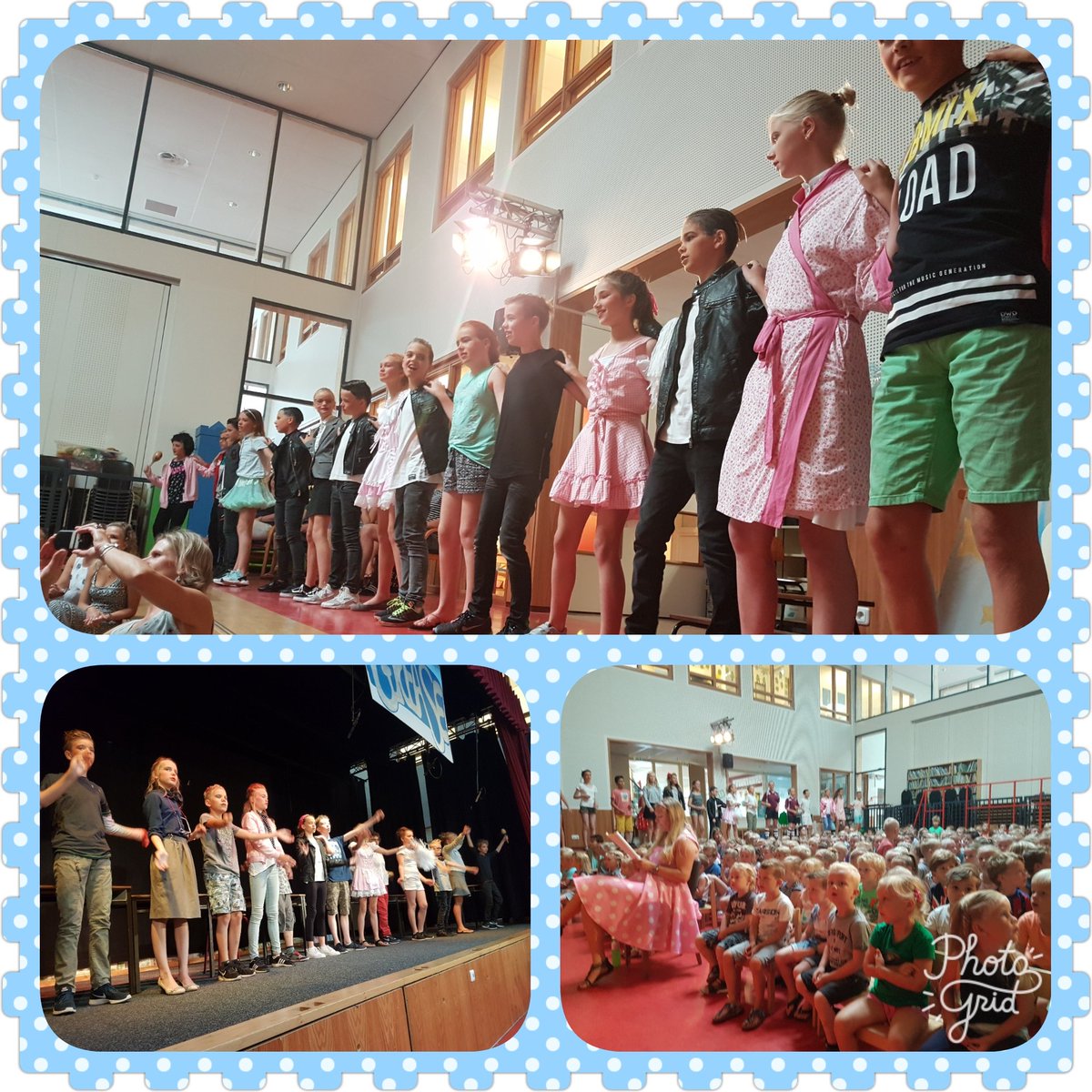 De musical is begonnen.  Groep 8 #Grease optreden voor groep 1 t/m 4
