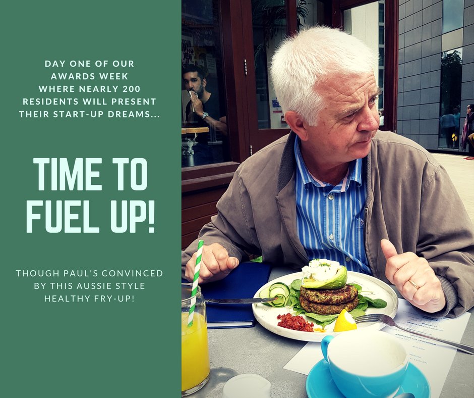 Time to fuel up...

We've nearly 200 start-ups presenting this week, so we're taking a pit-stop for a decent bit of grub.