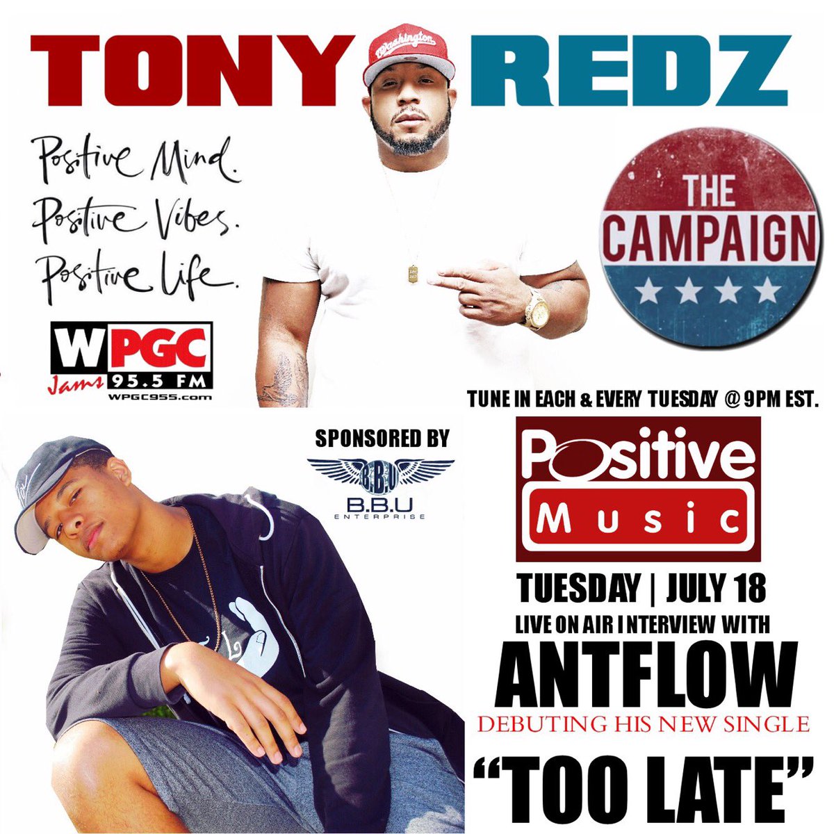 ACWells_'s tweet photo. Interview LIVE on #WPGC 95.5 tomr night with @tonyredz247 @ 9pm #antflowmusic #FMF S/O @ceodenden https://t.co/PbqaDJgpJ0
