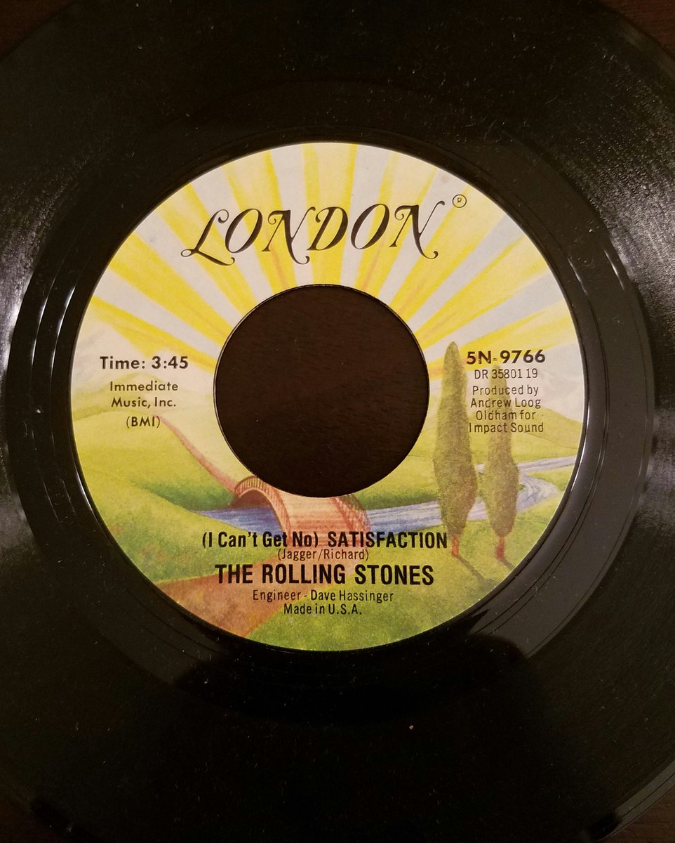 Back on July 10, 1965 #therollingstones hit #1 on the #ussingles chart with 
#Icantgetnosatisfaction #thestones #45rpm #vinyl #record
