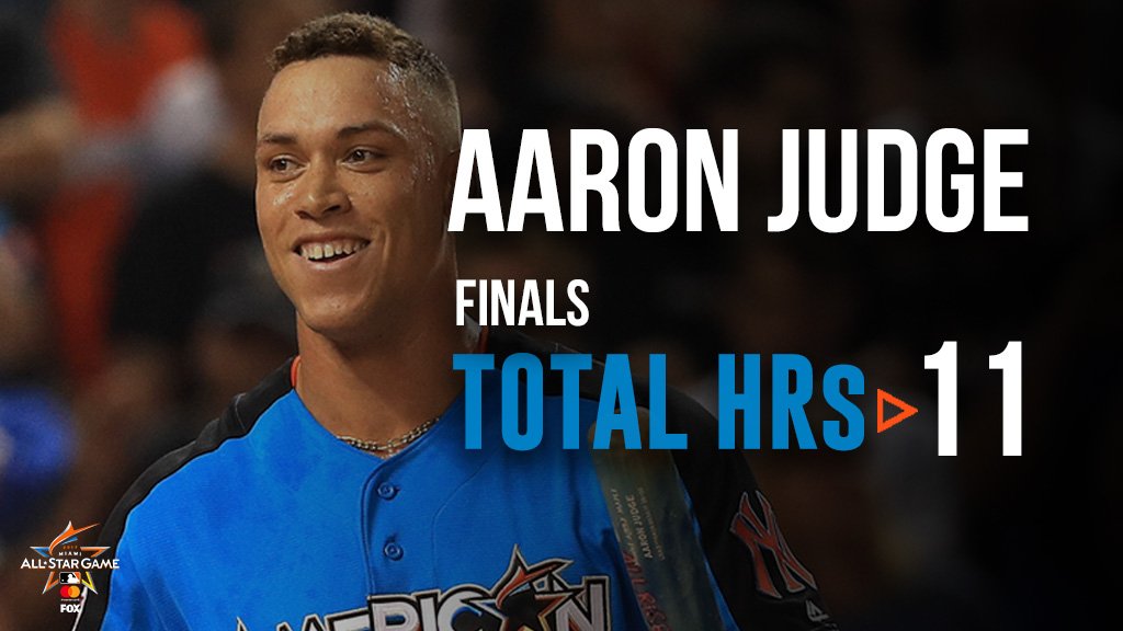 MLBONFOX's tweet photo. ALL RISE. Aaron Judge wins the #HomeRunDerby! #ASG https://t.co/0KPVdPUY9m