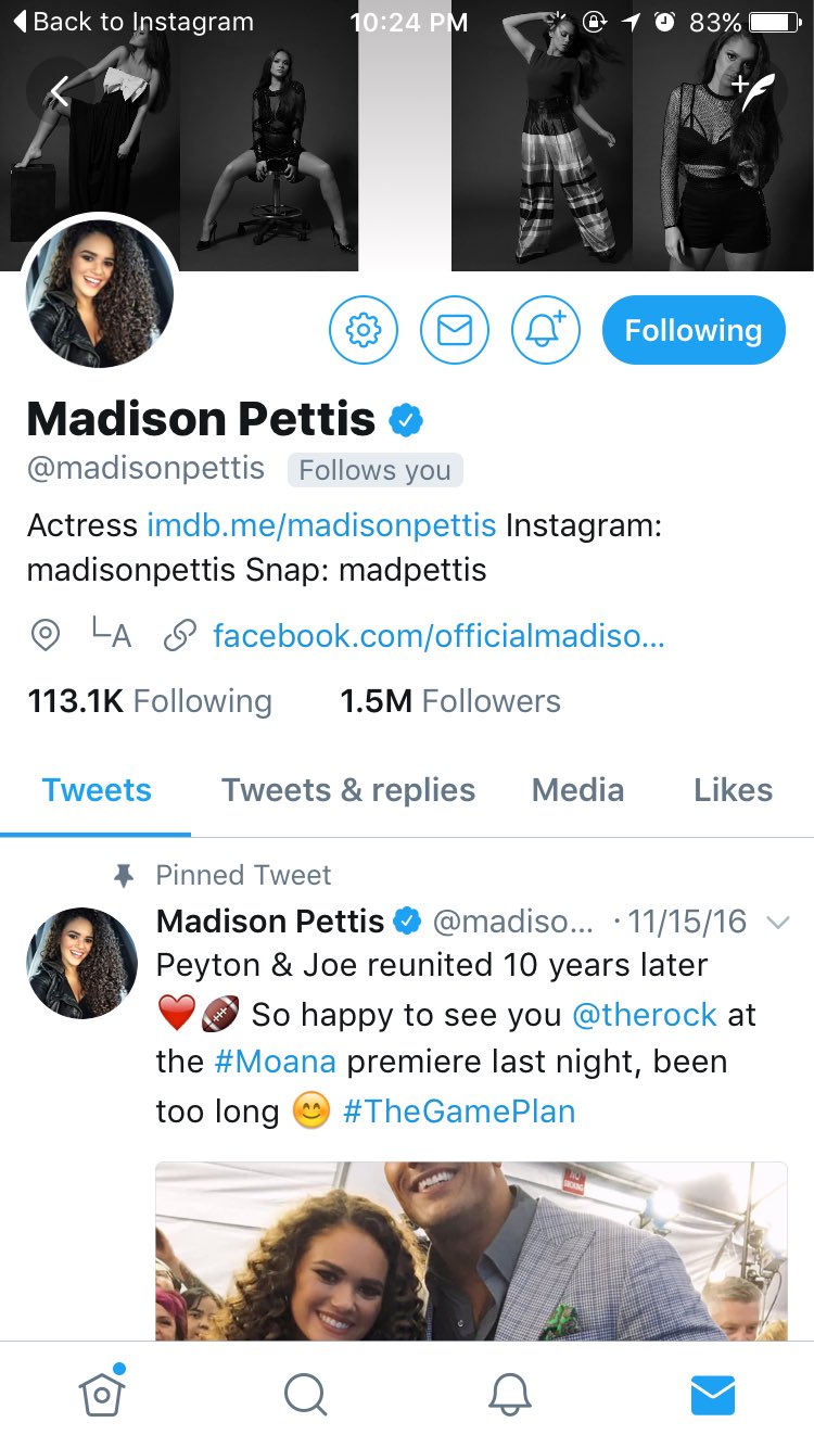 Throwback to when madison pettis followed me out of nowhere and then dmed me happy birthday on my birthday 