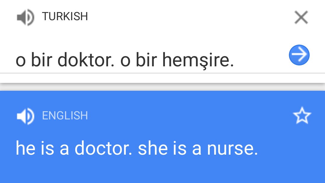 “... gender-neutral pronoun are translated into English as ‘he is a doctor’ and ‘she is a nurse.’” —<a href="/random_walker/">Arvind Narayanan</a> bath.ac.uk/research/news/…