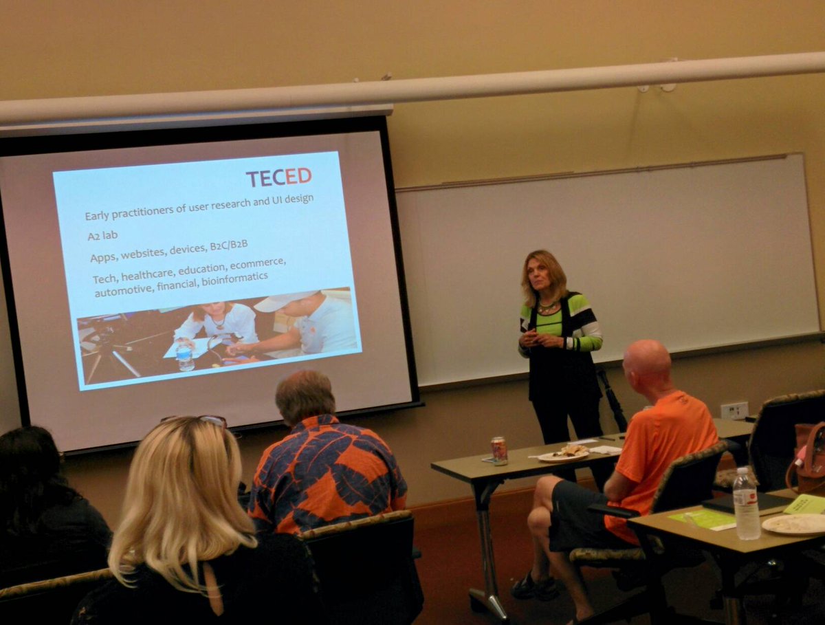 MichiganUXPA's tweet photo. Shout-out to @teced for partnering with us for our first #MIUXPA event. Glad to see you again, Cynthia. https://t.co/3R0Obb8Dwb