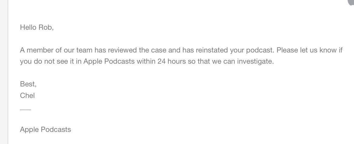 We're back!!!!!   Thank you all for your support!  It means so much to me. Please go to iTunes and leave a rating and review.